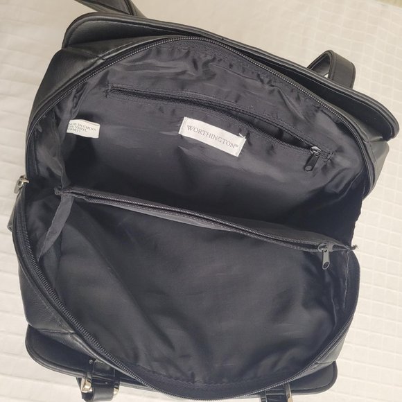 Worthington black leather shoulder bag with umbrella accessory - Picture 7 of 10